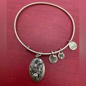 Alex and Ani Women's Antiqued Silver Sphinx Charms Bangle Bracelet